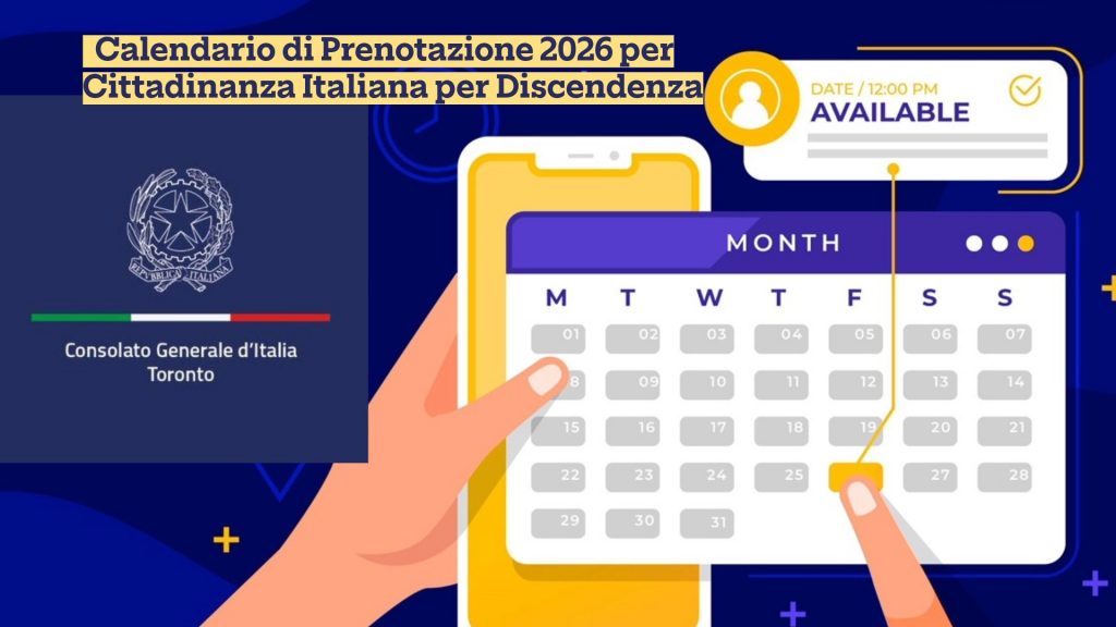 Calendario di Prenotazione 2026 per Cittadinanza per Discendenza ...