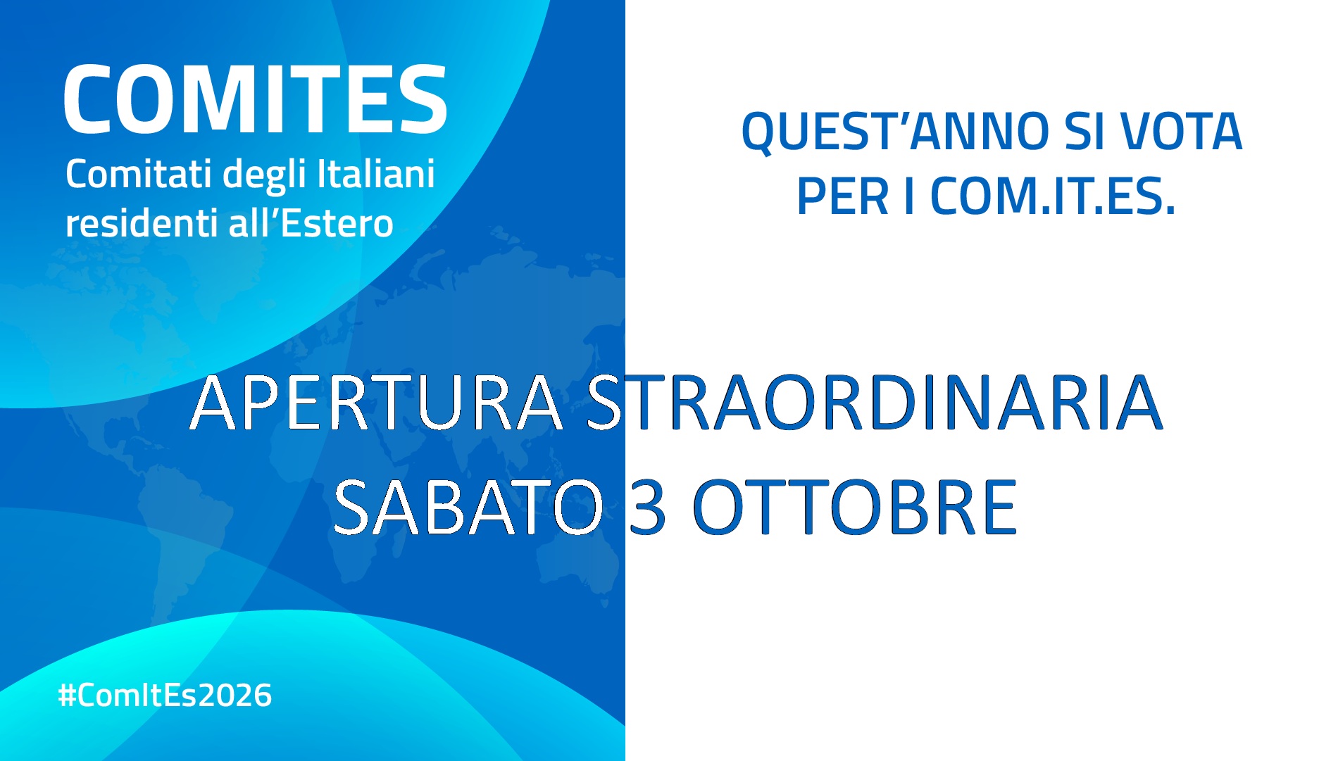 Apertura Straordinaria 3 ottobre